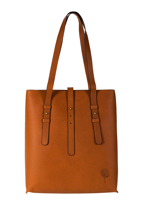 Cognac Eco-Leather Shoulder Bag 1