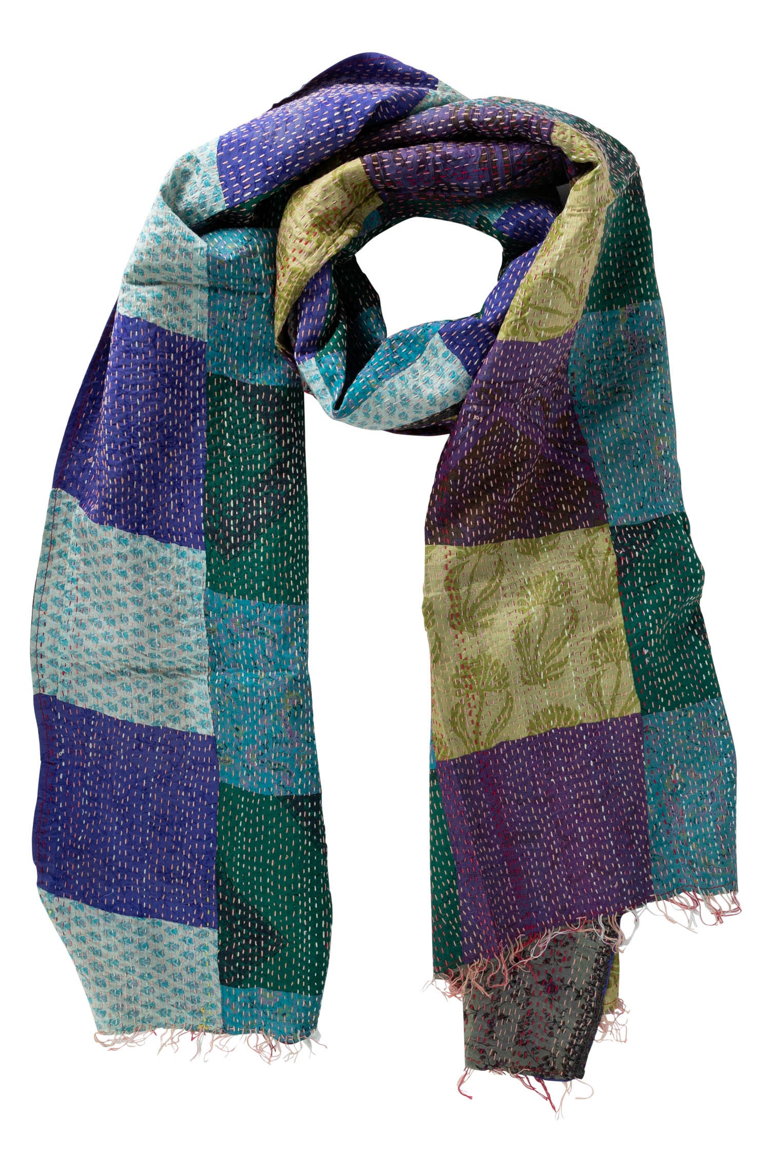 Patchwork Kantha Silk Shawl - Ten Thousand Villages