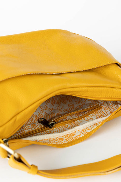 Yellow Eco-Leather Crescent Purse 3