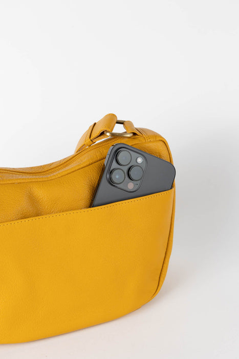 Yellow Eco-Leather Crescent Purse 6