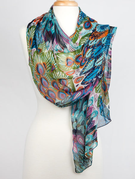 Peacock Pattern Scarf – Ten Thousand Villages