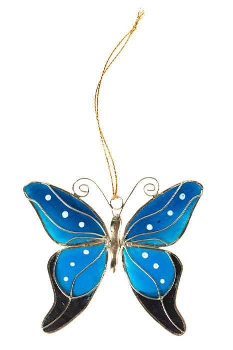 Blue Butterfly Capiz Ornament 1