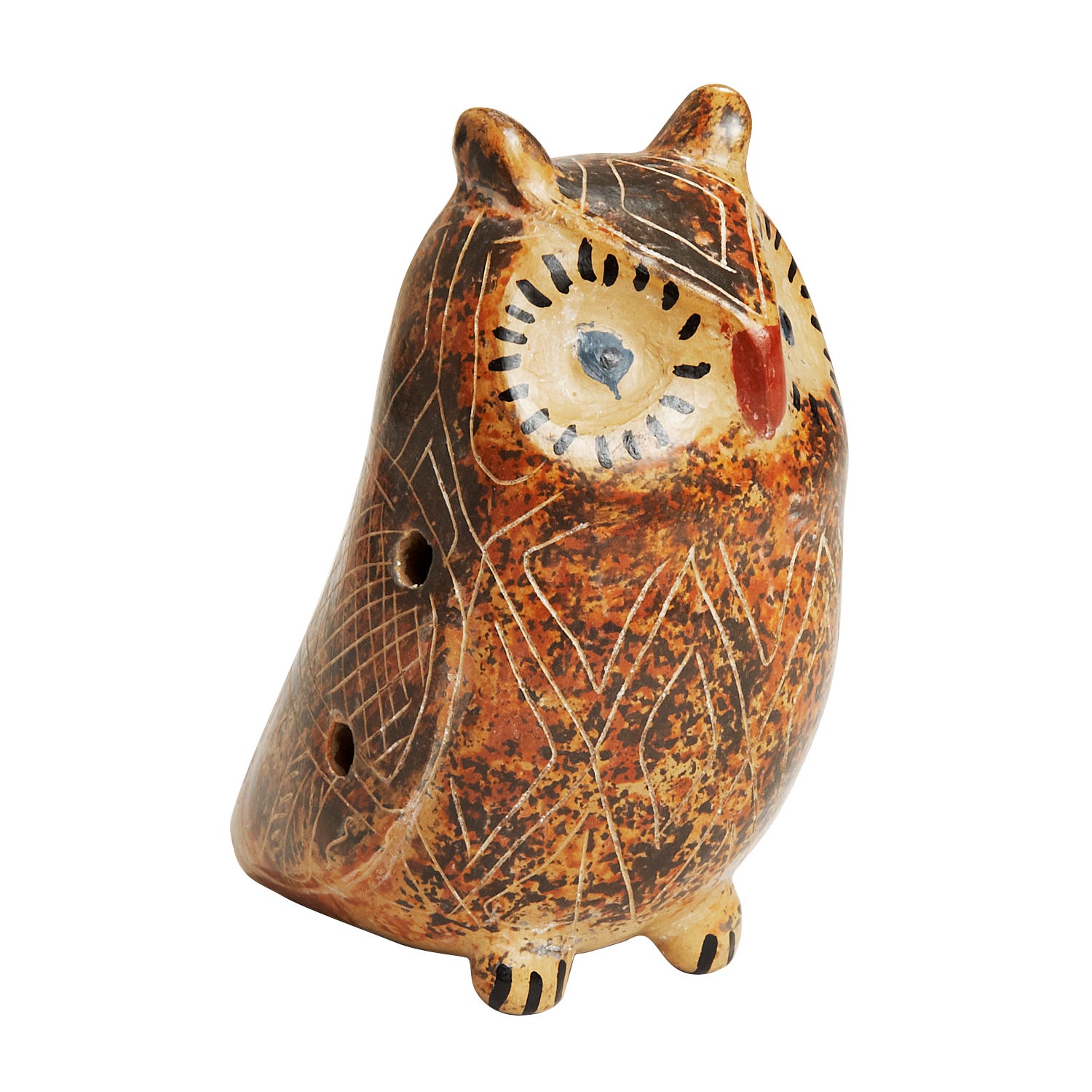 Folk Art Owl Ocarina - Ten Thousand Villages