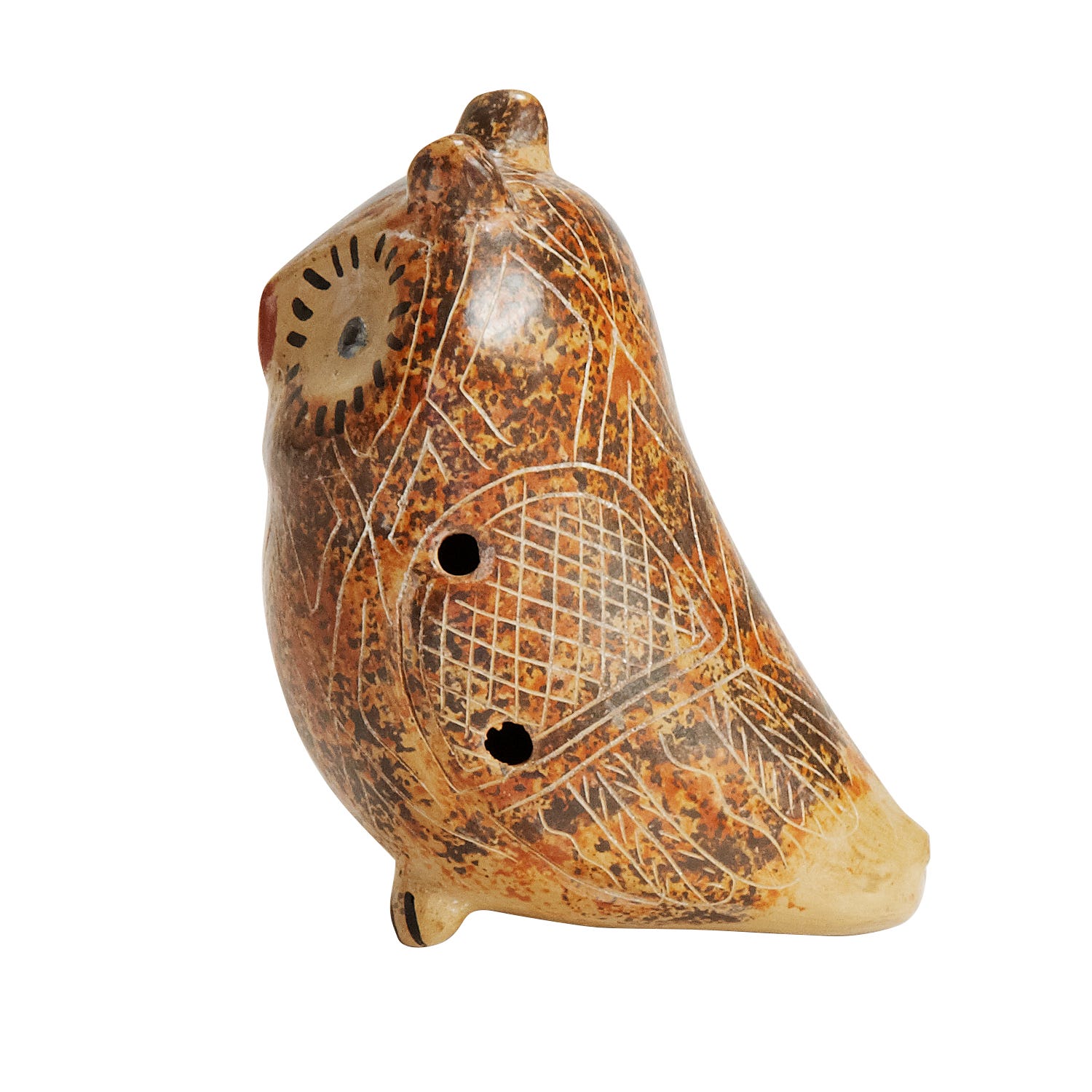 Folk Art Owl Ocarina - Ten Thousand Villages