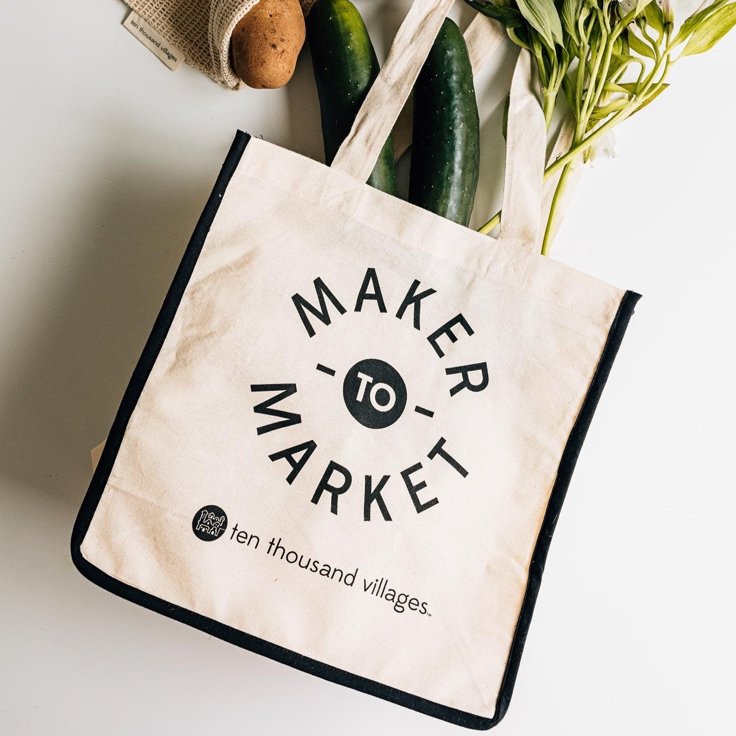 Maker To Market Organic Cotton Reusable Bag - Ten Thousand Villages